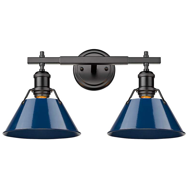 Image 3 Orwell 10" High Matte Black 2-Light Sconce with Matte Navy more views