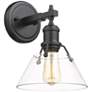 Orwell 10" High Matte Black Clear Glass Wall Sconce