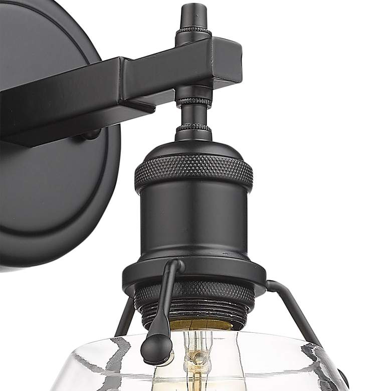 Image 2 Orwell 10" High Matte Black Clear Glass Wall Sconce more views