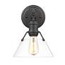 2_Orwell 10" High Matte Black Clear Glass Wall Sconce more views