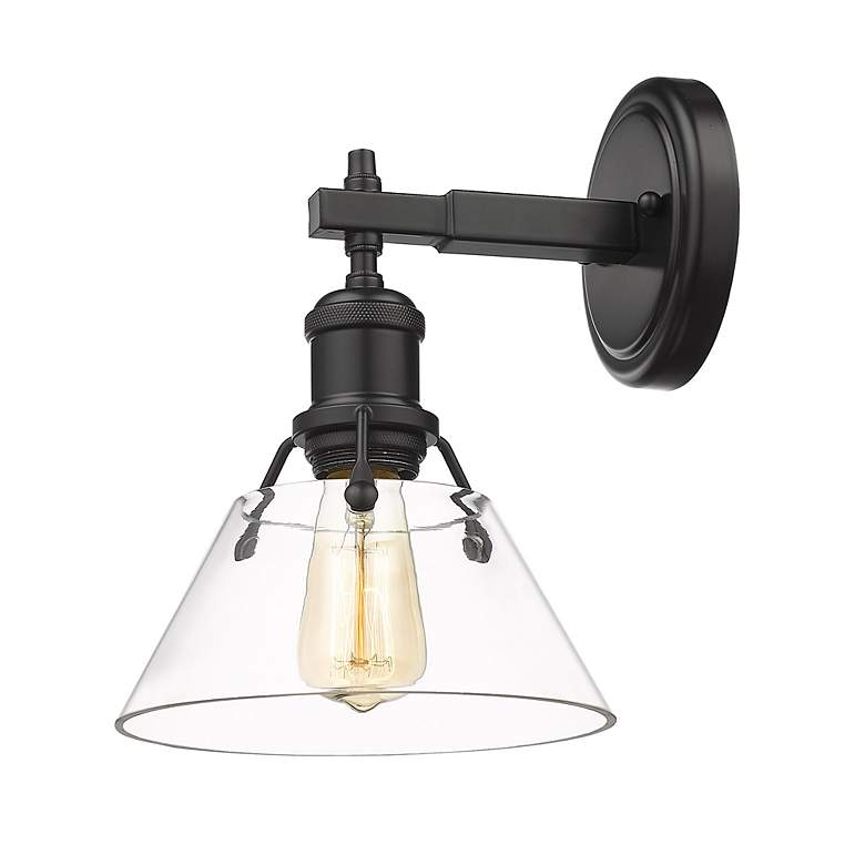 Image 3 Orwell 10" High Matte Black Clear Glass Wall Sconce more views
