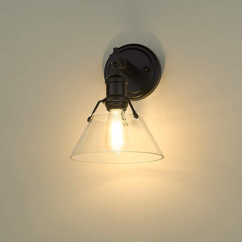 Image 4 Orwell 10" High Matte Black Clear Glass Wall Sconce more views