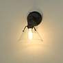 4_Orwell 10" High Matte Black Clear Glass Wall Sconce more views