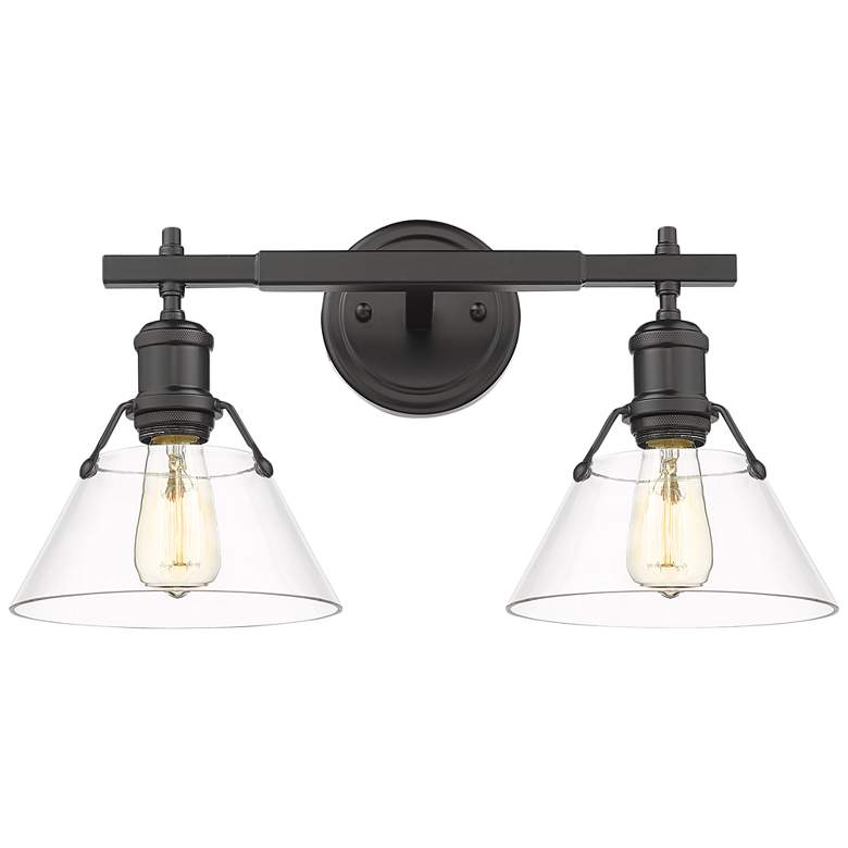 Image 1 Orwell 10" High Matte Black Metal 2-Light Wall Sconce