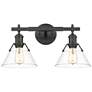 1_Orwell 10" High Matte Black Metal 2-Light Wall Sconce