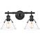 Orwell 10" High Matte Black Metal 2-Light Wall Sconce