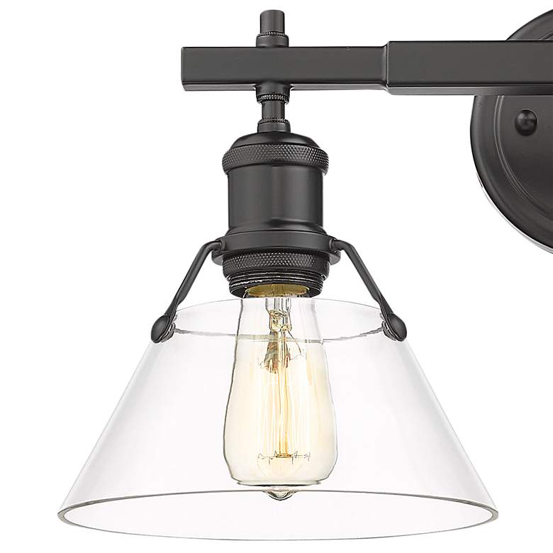 Image 2 Orwell 10" High Matte Black Metal 2-Light Wall Sconce more views