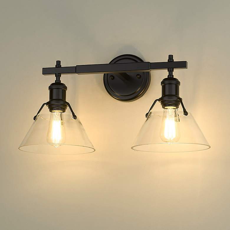 Image 4 Orwell 10" High Matte Black Metal 2-Light Wall Sconce more views