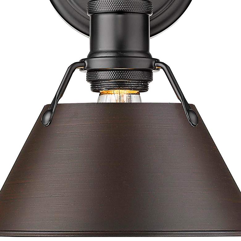 Image 2 Orwell 10" High Matte Black with Rubbed Bronze Wall Sconce more views