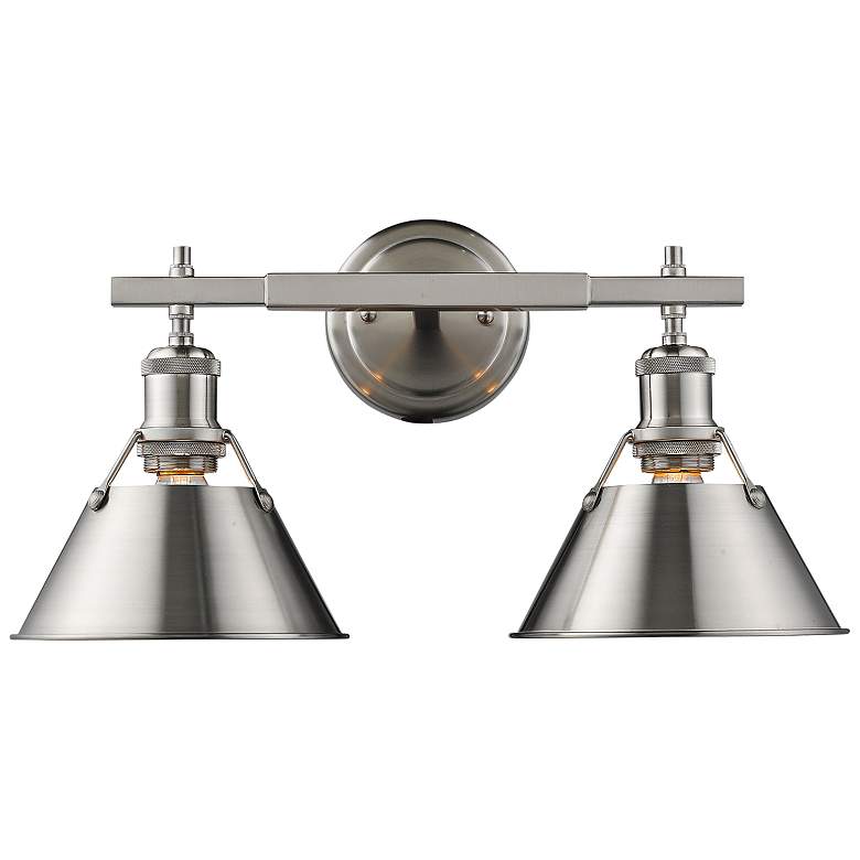 Image 2 Orwell 10 inch High Pewter 2-Light Wall Sconce