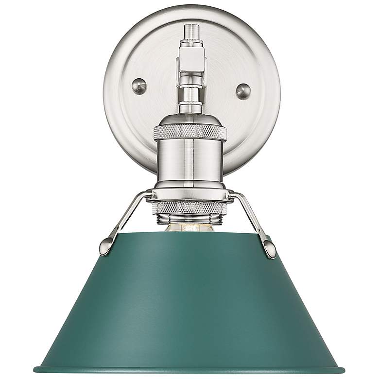 Image 1 Orwell 10" High Pewter and Pine Green Wall Sconce