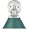 Orwell 10" High Pewter and Pine Green Wall Sconce