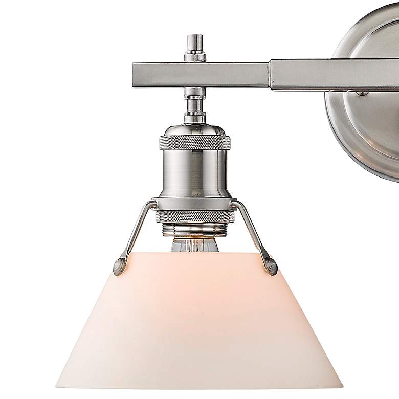 Image 2 Orwell 10" High Pewter Opal Glass 2-Light Wall Sconce more views