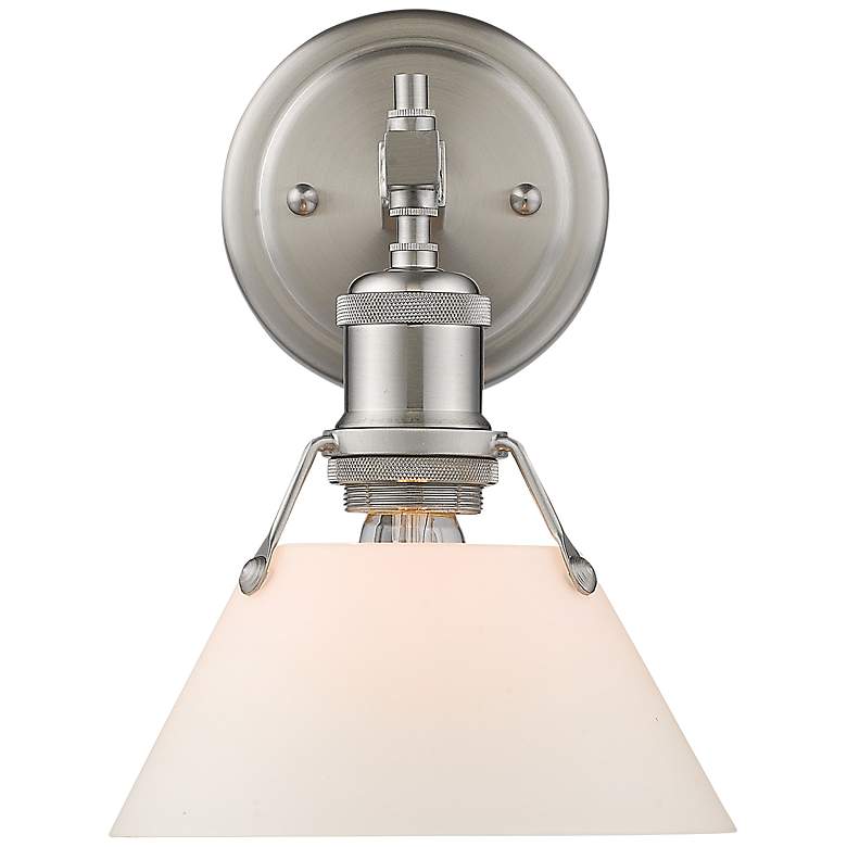 Image 1 Orwell 10" High Pewter Opal Glass Wall Sconce