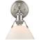 Orwell 10" High Pewter Opal Glass Wall Sconce