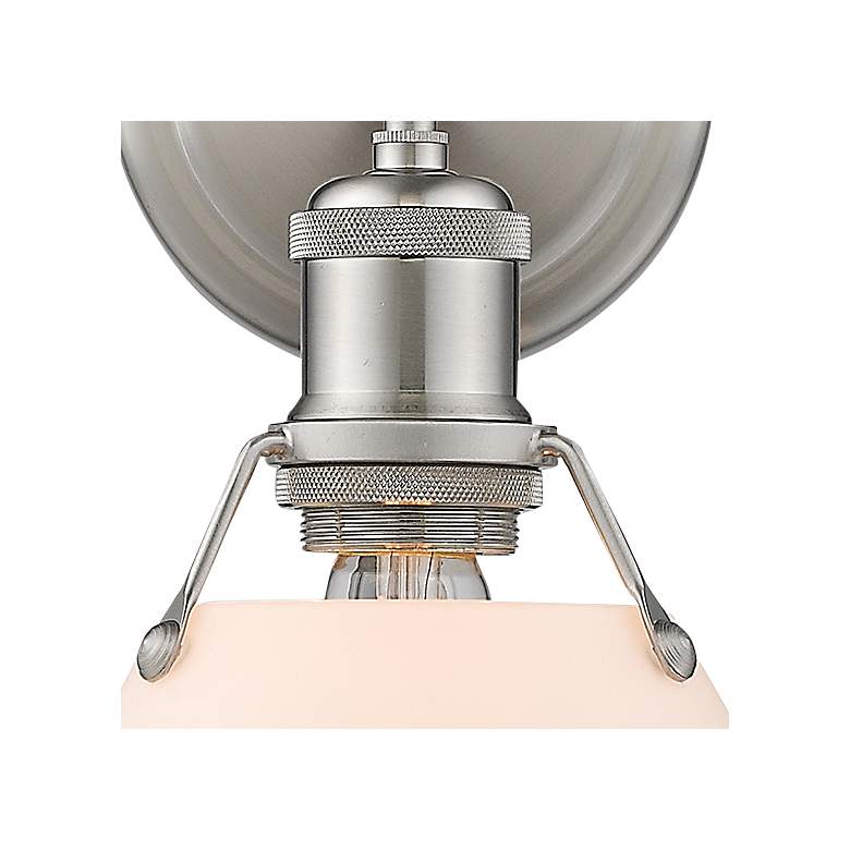 Image 2 Orwell 10" High Pewter Opal Glass Wall Sconce more views