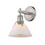2_Orwell 10" High Pewter Opal Glass Wall Sconce more views