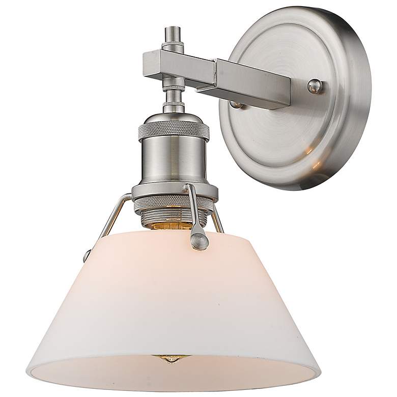 Image 3 Orwell 10" High Pewter Opal Glass Wall Sconce more views