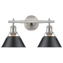 Orwell 10" High Pewter with Black 2-Light Wall Sconce