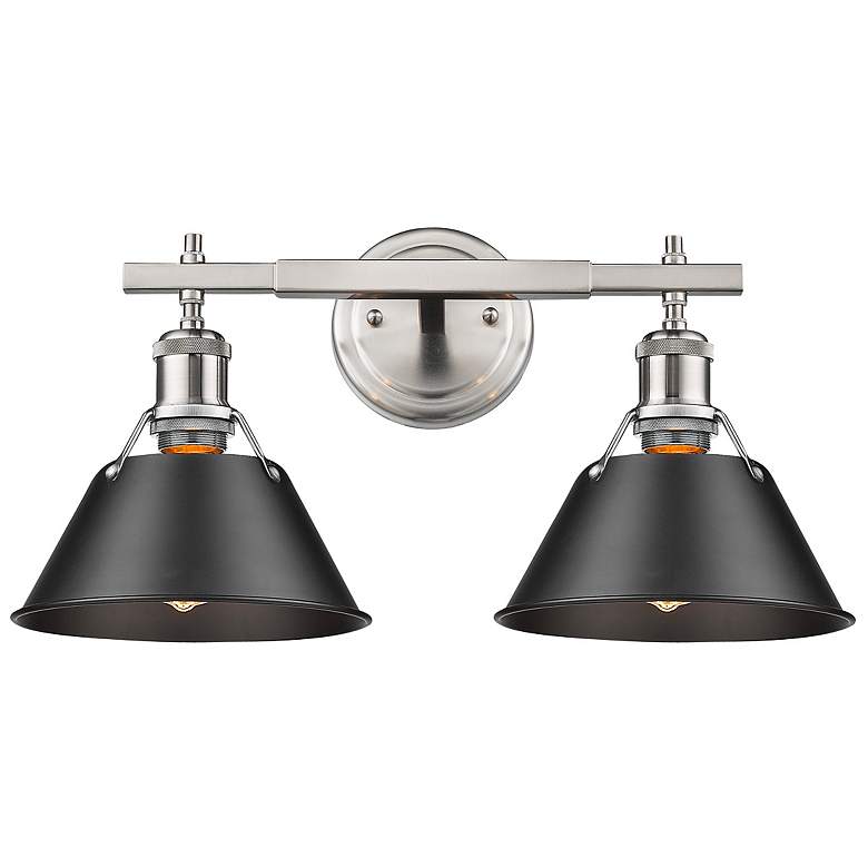 Image 3 Orwell 10" High Pewter with Black 2-Light Wall Sconce more views