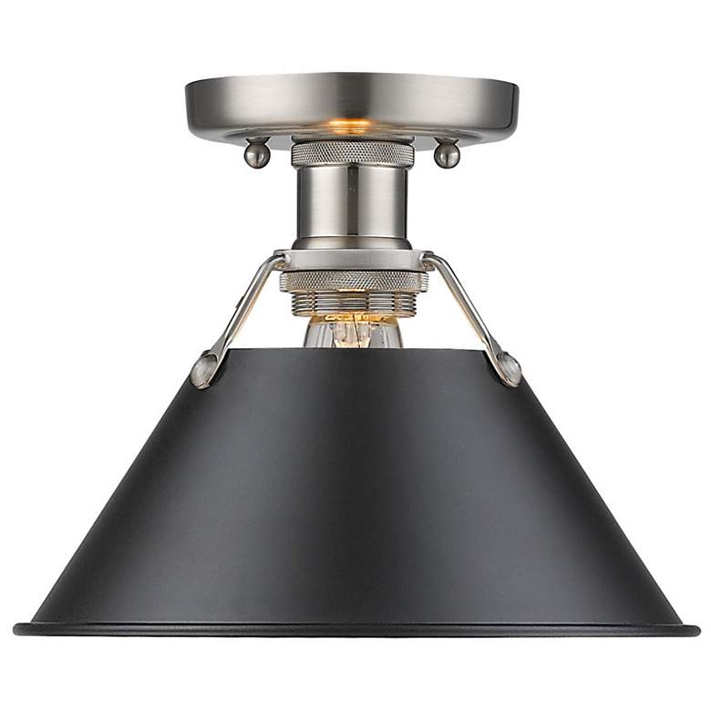 Image 2 Orwell 10" Wide 1-Light Flush Mount in Pewter with Black more views