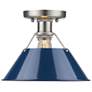 2_Orwell 10" Wide 1-Light Flush Mount in Pewter with Navy Blue more views