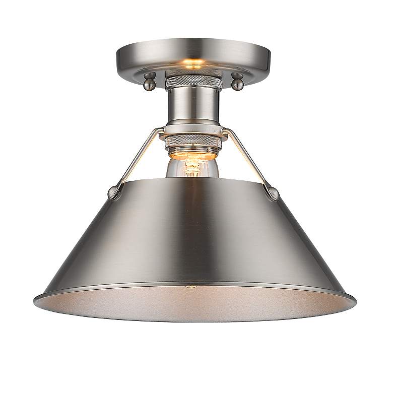 Image 2 Orwell 10" Wide 1-Light Flush Mount in Pewter with Pewter more views