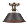 2_Orwell 10" Wide Aged Brass 1-Light Flush Mount With Rubbed Bronze Shad more views