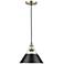 Orwell 10" Wide Aged Brass 1-Light Mini Pendant with Black Shade