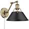 Orwell 10" Wide Aged Brass 1-Light Swing Arm with Matte Black