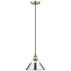 Orwell 10" Wide Aged Brass and Chrome Mini Pendant