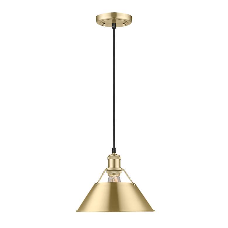 Image 2 Orwell 10" Wide Brushed Champagne Bronze Pendant Light more views