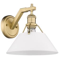Orwell 10&quot; Wide Brushed Champagne Bronze Wall Sconce with Opal Glass