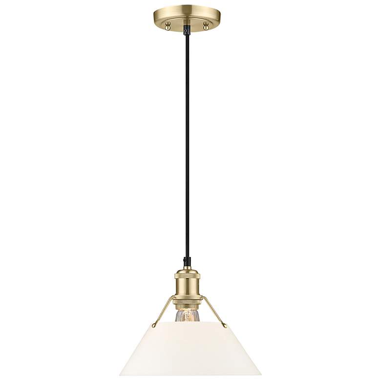 Image 1 Orwell 10" Wide Champagne Bronze and Opal Glass Mini Pendant