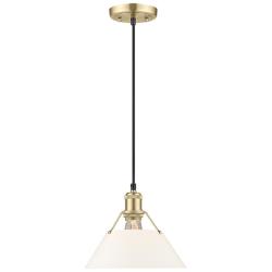 Orwell 10" Wide Champagne Bronze and Opal Glass Mini Pendant