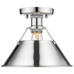 Orwell 10" Wide Chrome 1-Light Flush Mount With Chrome Shade