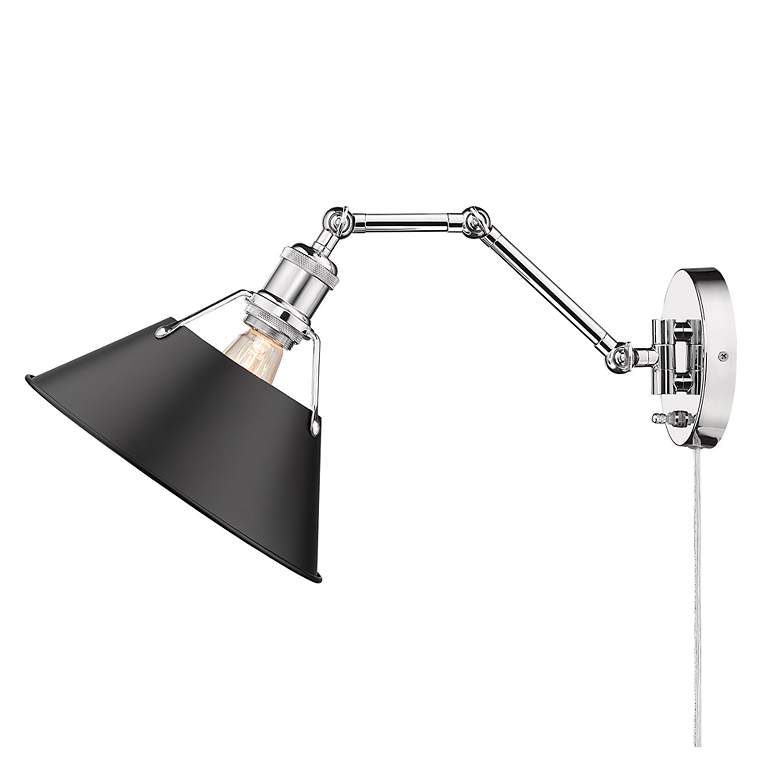 Image 4 Orwell 10" Wide Chrome 1-Light Swing Arm with Matte Black more views