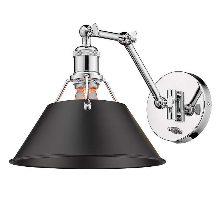 Image 5 Orwell 10" Wide Chrome 1-Light Swing Arm with Matte Black more views