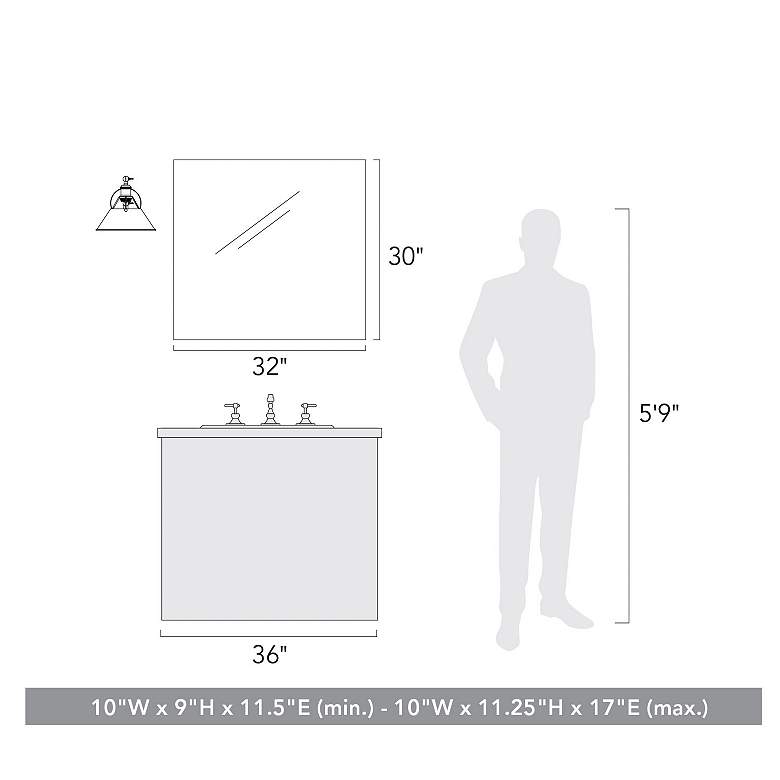 Image 6 Orwell 10" Wide Chrome 1-Light Swing Arm with Matte Black more views