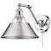 Orwell 10" Wide Chrome 1-Light Swing Arm with Pewter