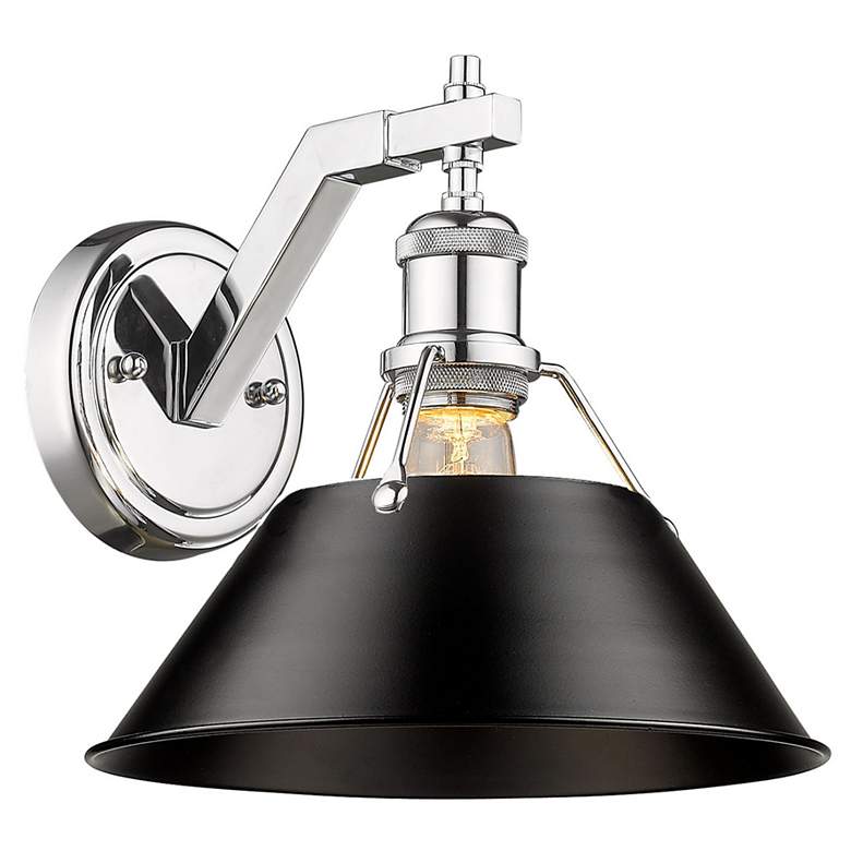 Image 1 Orwell 10 inch Wide Chrome 1-Light Wall Sconce with Black