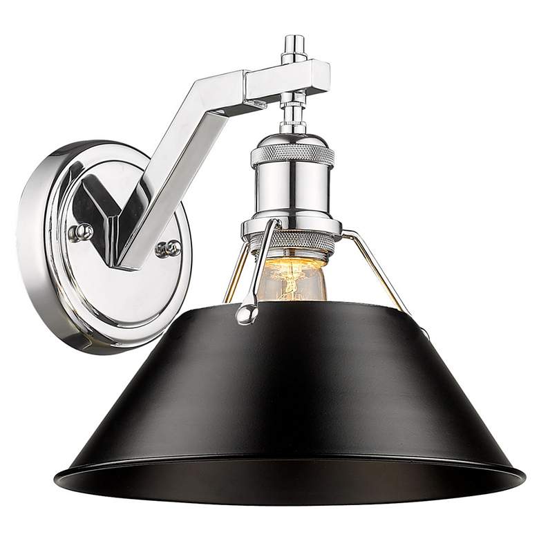 Image 1 Orwell 10" Wide Chrome 1-Light Wall Sconce with Black