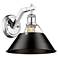 Orwell 10" Wide Chrome 1-Light Wall Sconce with Black