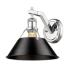 Orwell 10" Wide Chrome 1-Light Wall Sconce with Black
