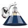 Orwell 10" Wide Chrome 1-Light Wall Sconce with Navy Blue