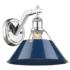 Orwell 10" Wide Chrome 1-Light Wall Sconce with Navy Blue