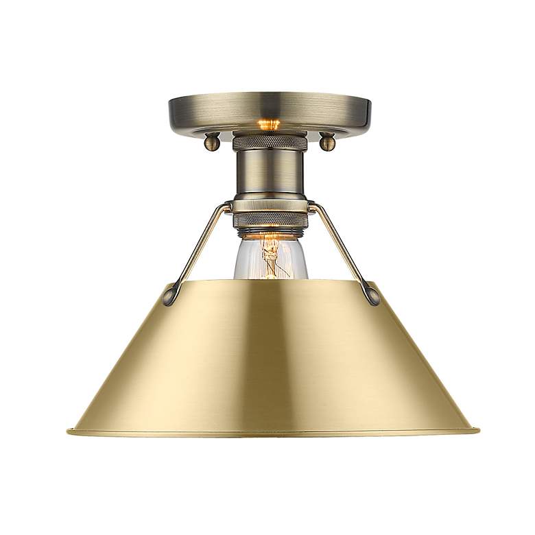 Image 2 Orwell 10" Wide Flush Mount in Aged Brass with Brushed Champagne Bronz more views