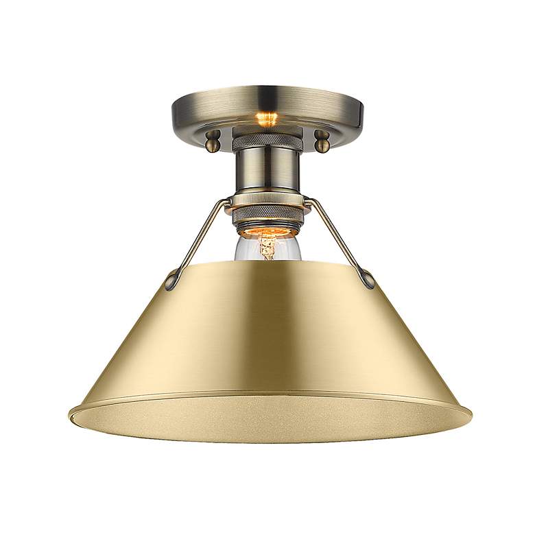 Image 3 Orwell 10" Wide Flush Mount in Aged Brass with Brushed Champagne Bronz more views