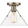 1_Orwell 10" Wide Flush Mount in Aged Brass with Clear Glass