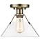 Orwell 10" Wide Flush Mount in Aged Brass with Clear Glass